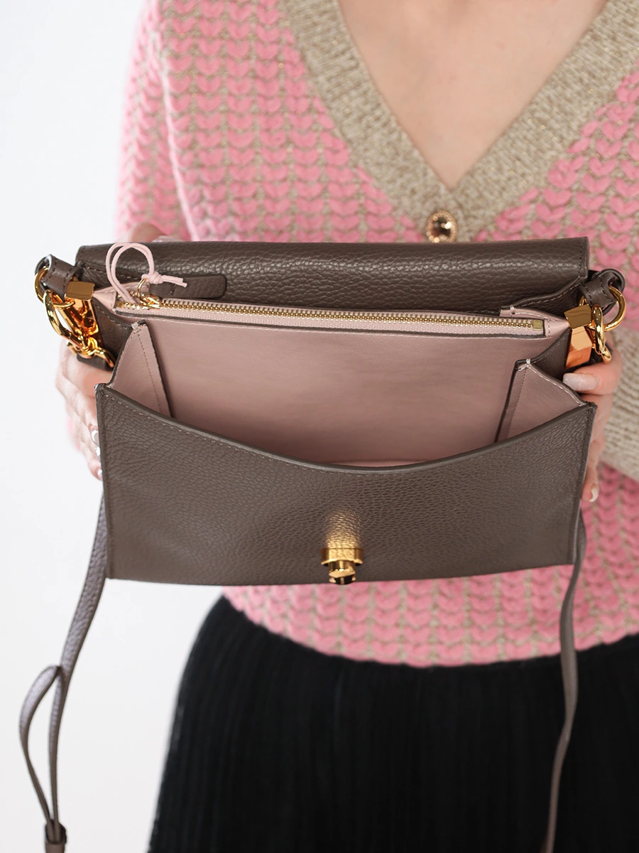 Сумка-мини темно-бежевого цвета